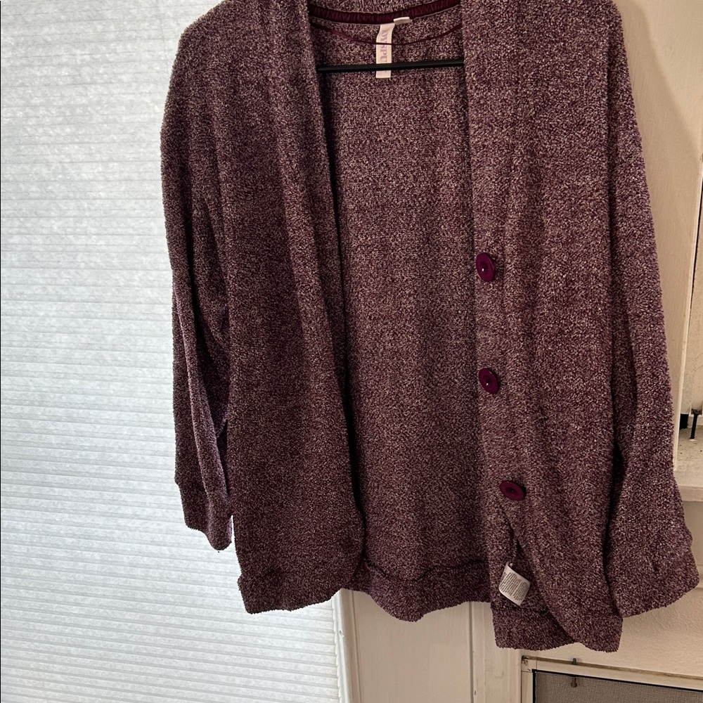 Chic Plum Cardigan Sweater